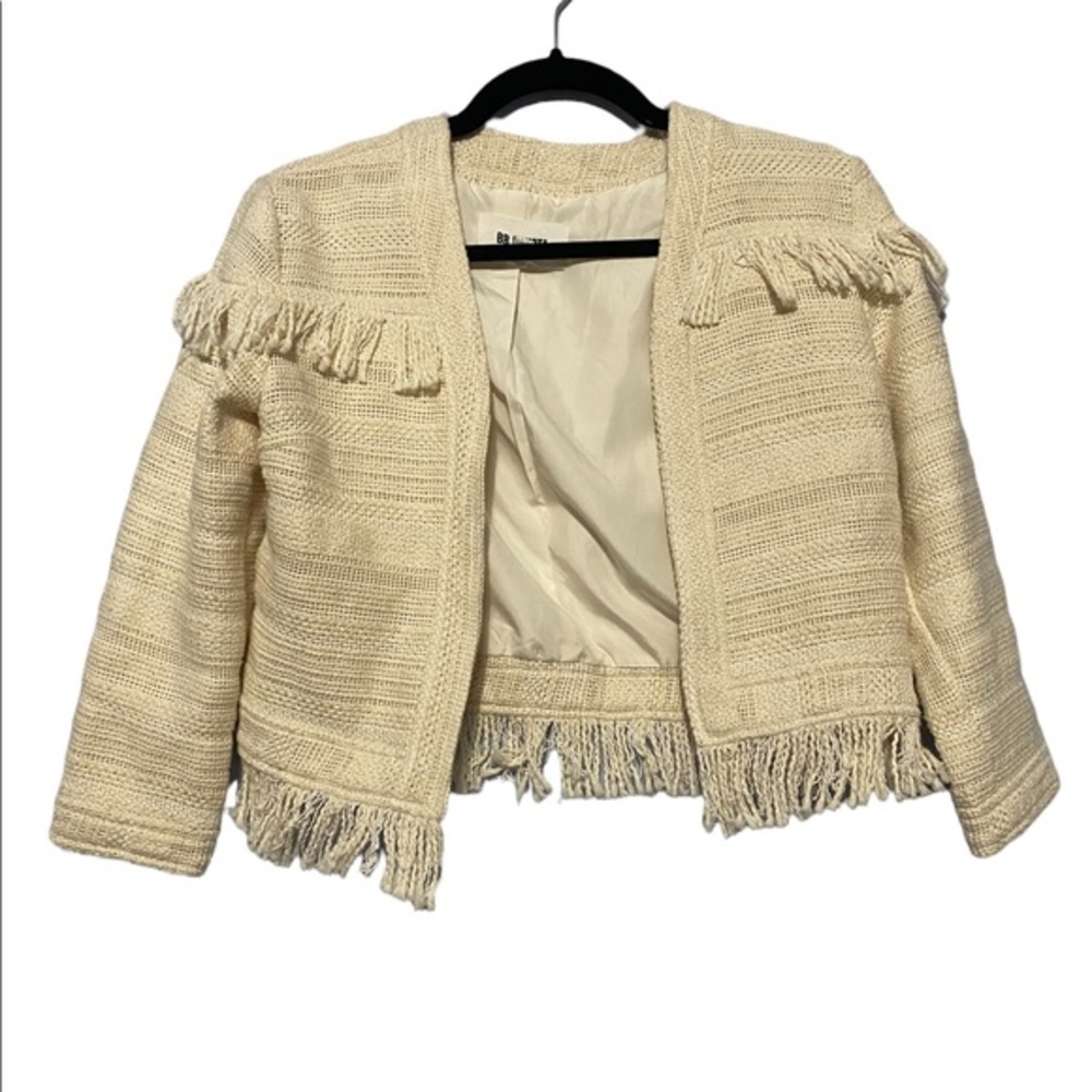 BB DAKOTA Fringe Cream jacket / cropped cardigan